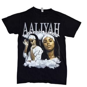 Aaliyah Princess of R&B 90s Tee Shirt S Small Black Graphic T-Shirt Y2K Revival